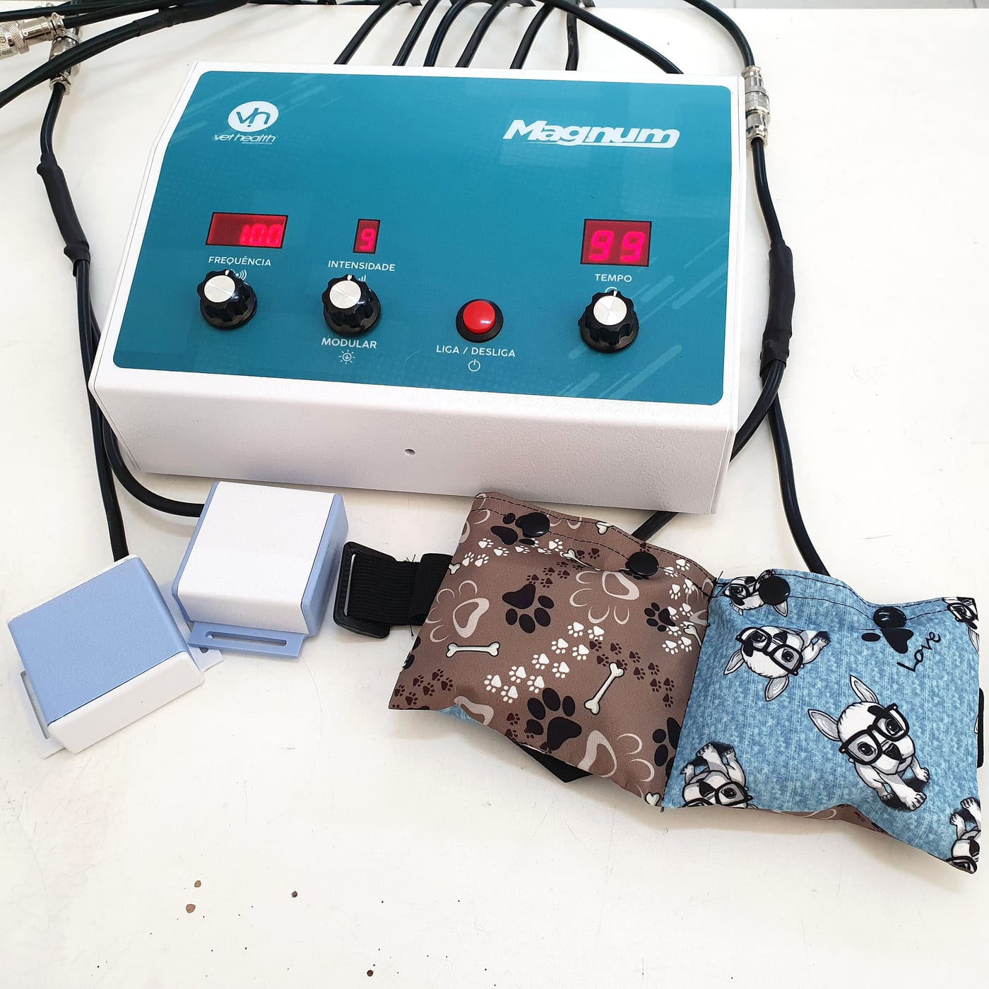 MAGNUM — Magnetoterapia pulsada veterinária VH com bobinas e faixas estampadas